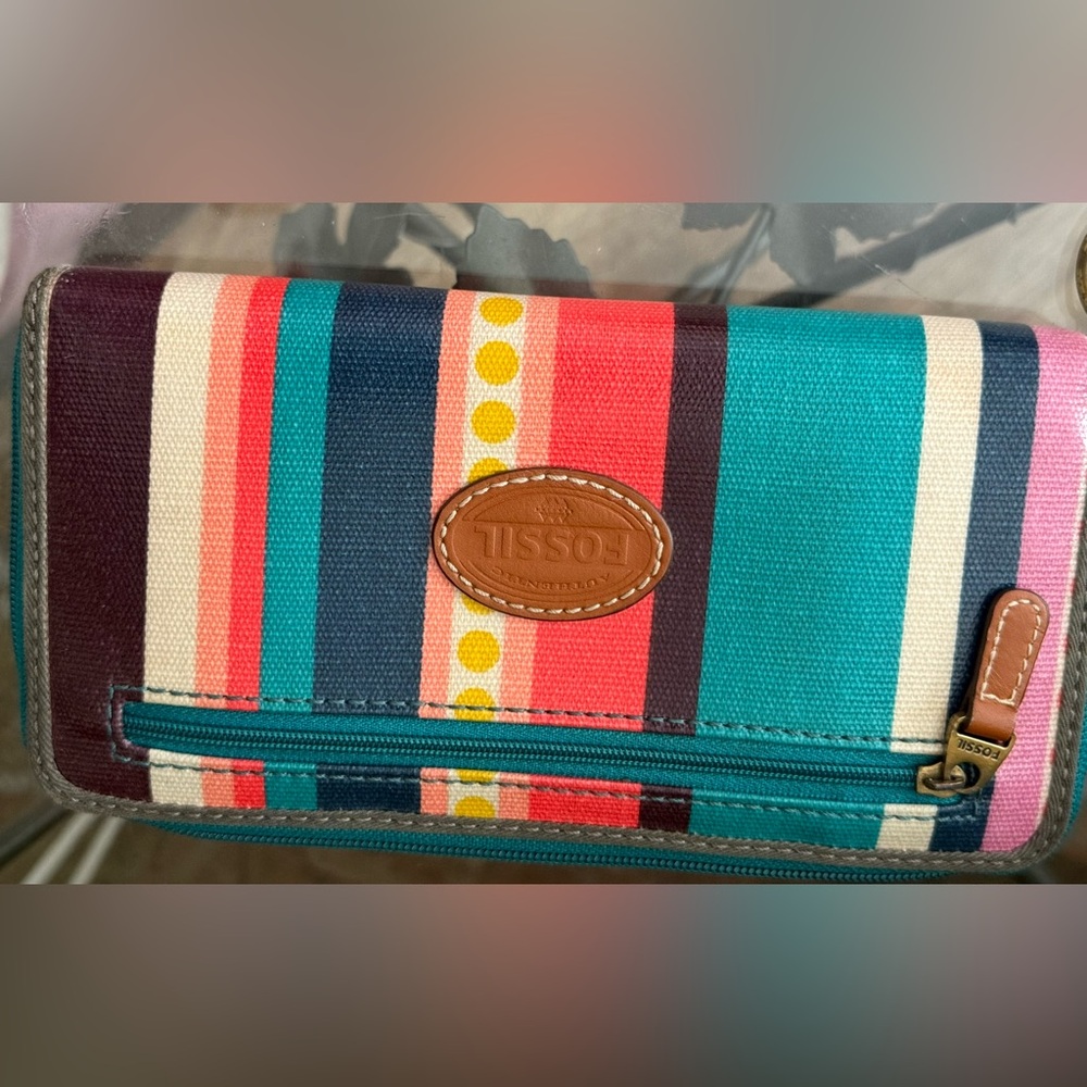 Multicolor Striped Women's Wallet fossil